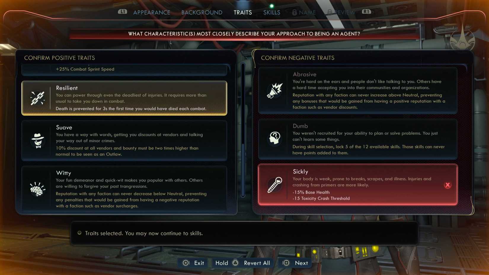 Resilient  Trait Outer Worlds 2