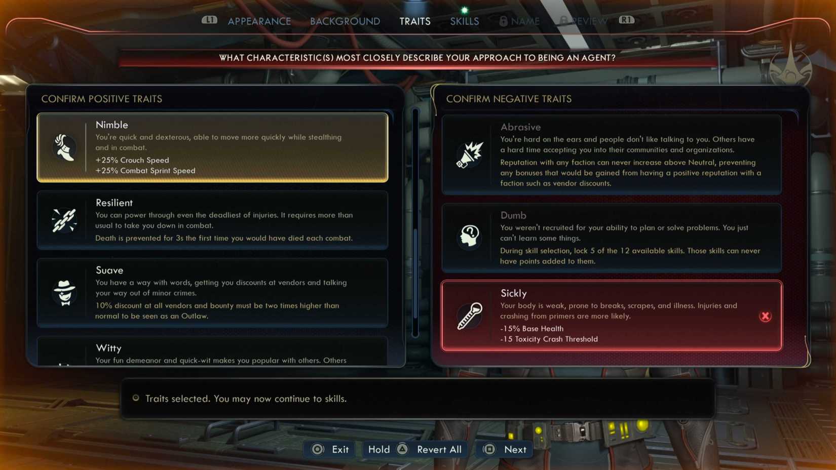 Nimble  Trait Outer Worlds 2