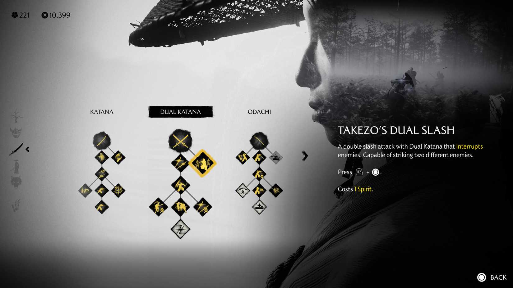 takezo's dual slash ghost of yotei