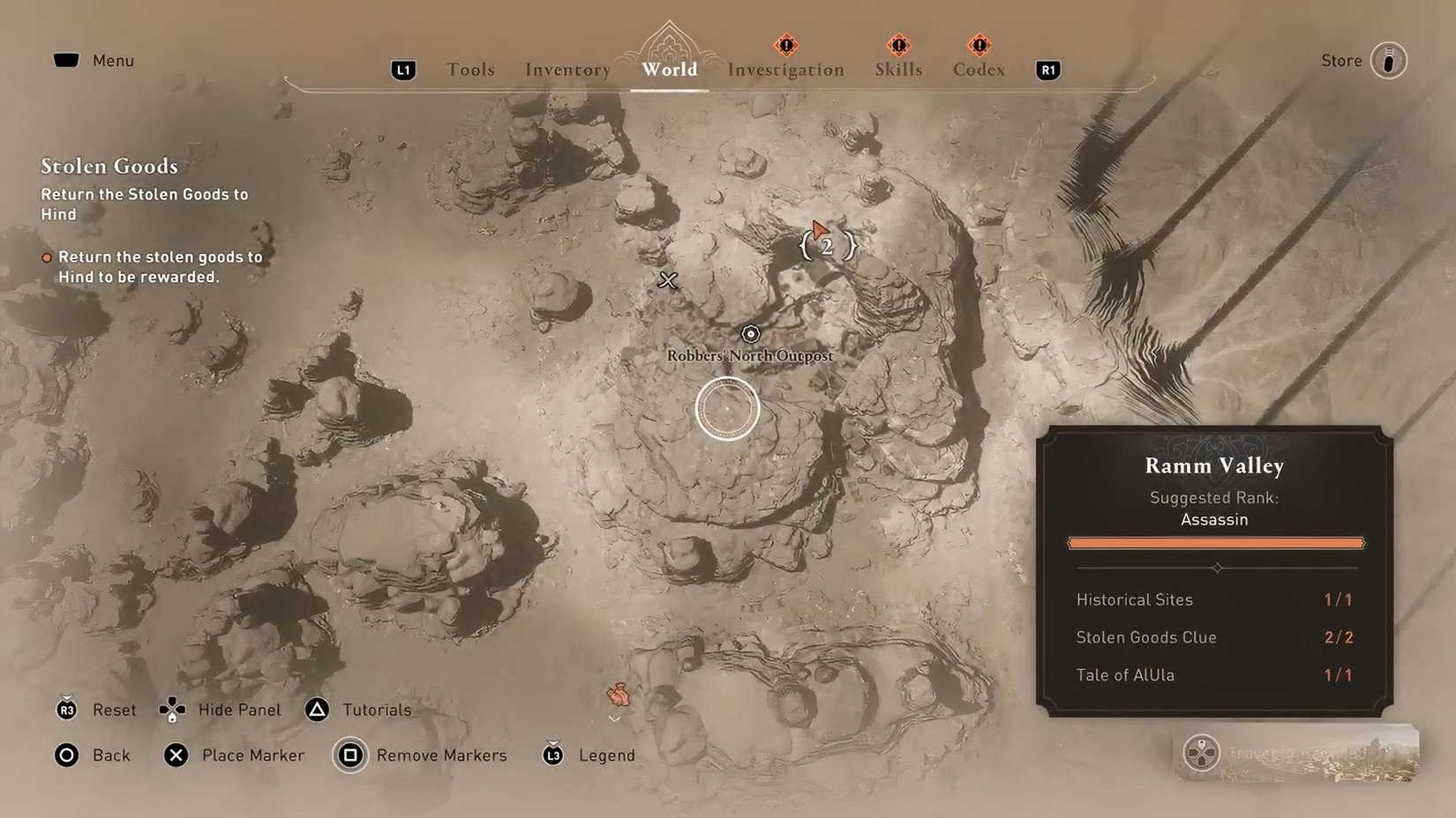 Mapa de toma fina del Valle de la Memoria de Assassin's Creed Mirage