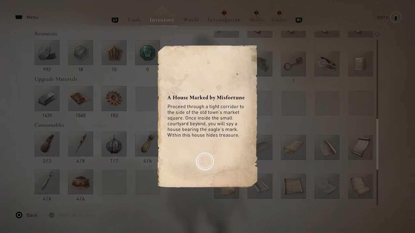 Pista marcada de Assassin's Creed Mirage Valley of Memory House