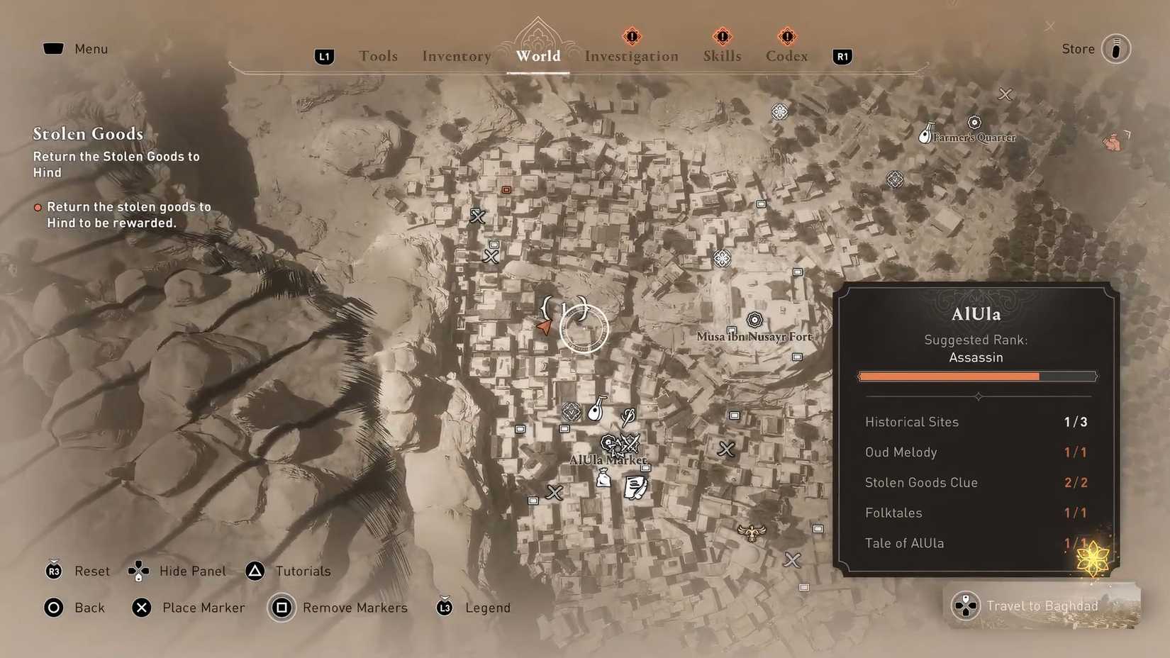 Mapa de los osos Mark del Valle de la Memoria de Assassin's Creed Mirage
