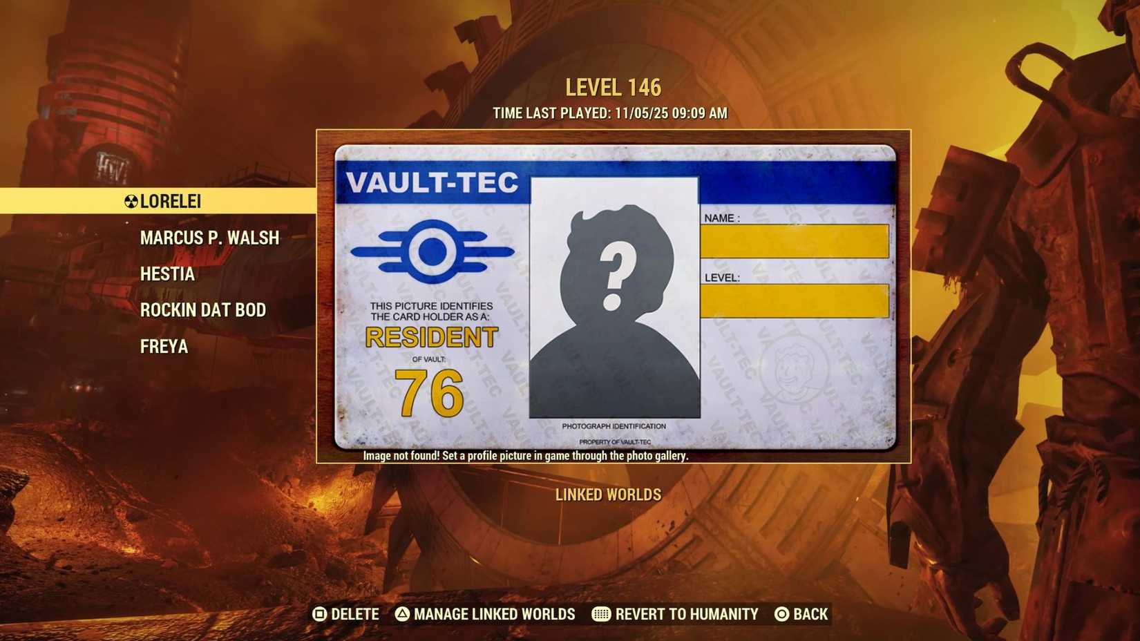 Fallout 76 ghoul character screen