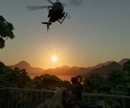 Gray Zone Warfare sunset with Little Bird landing