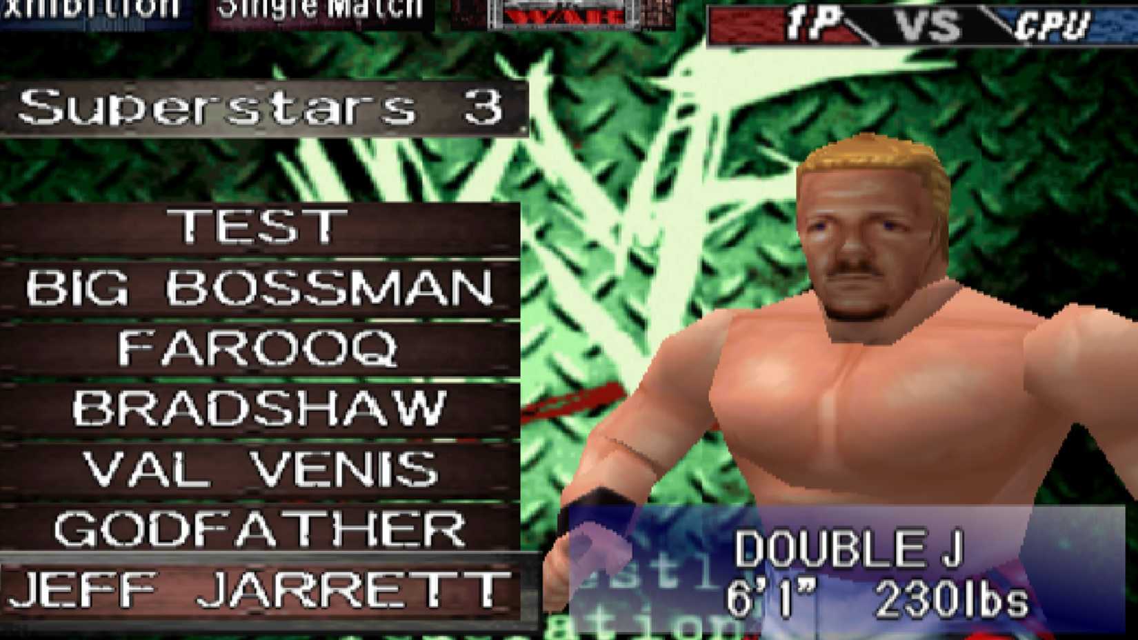 Jarrett on the selection screen