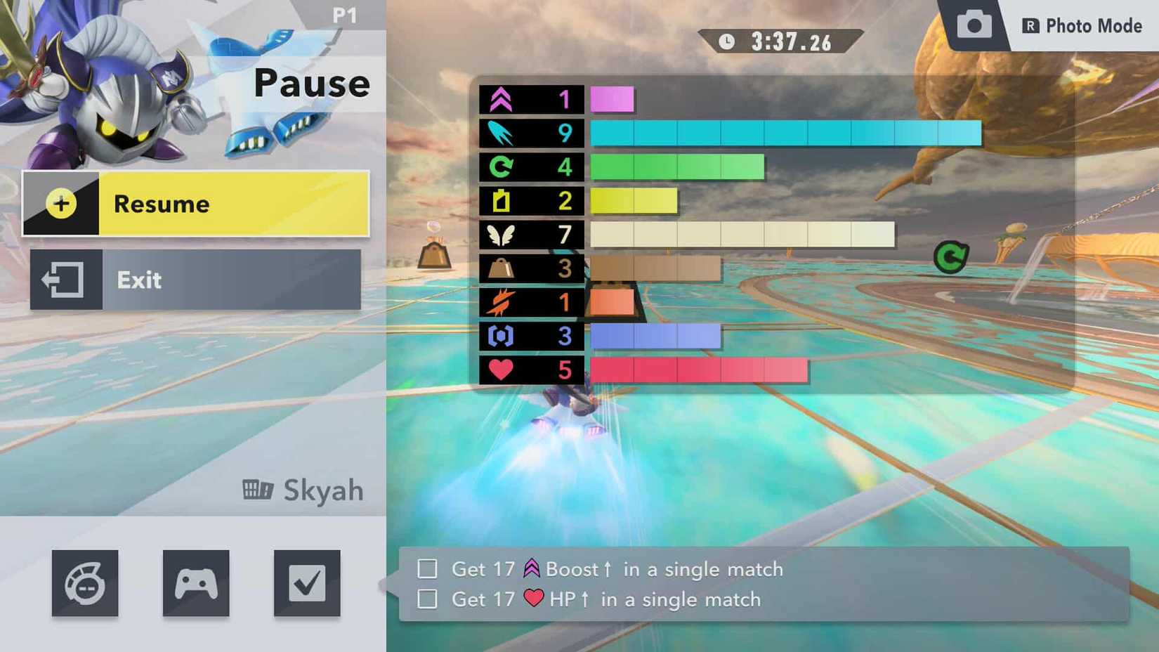 Kirby Air Riders floating island stats