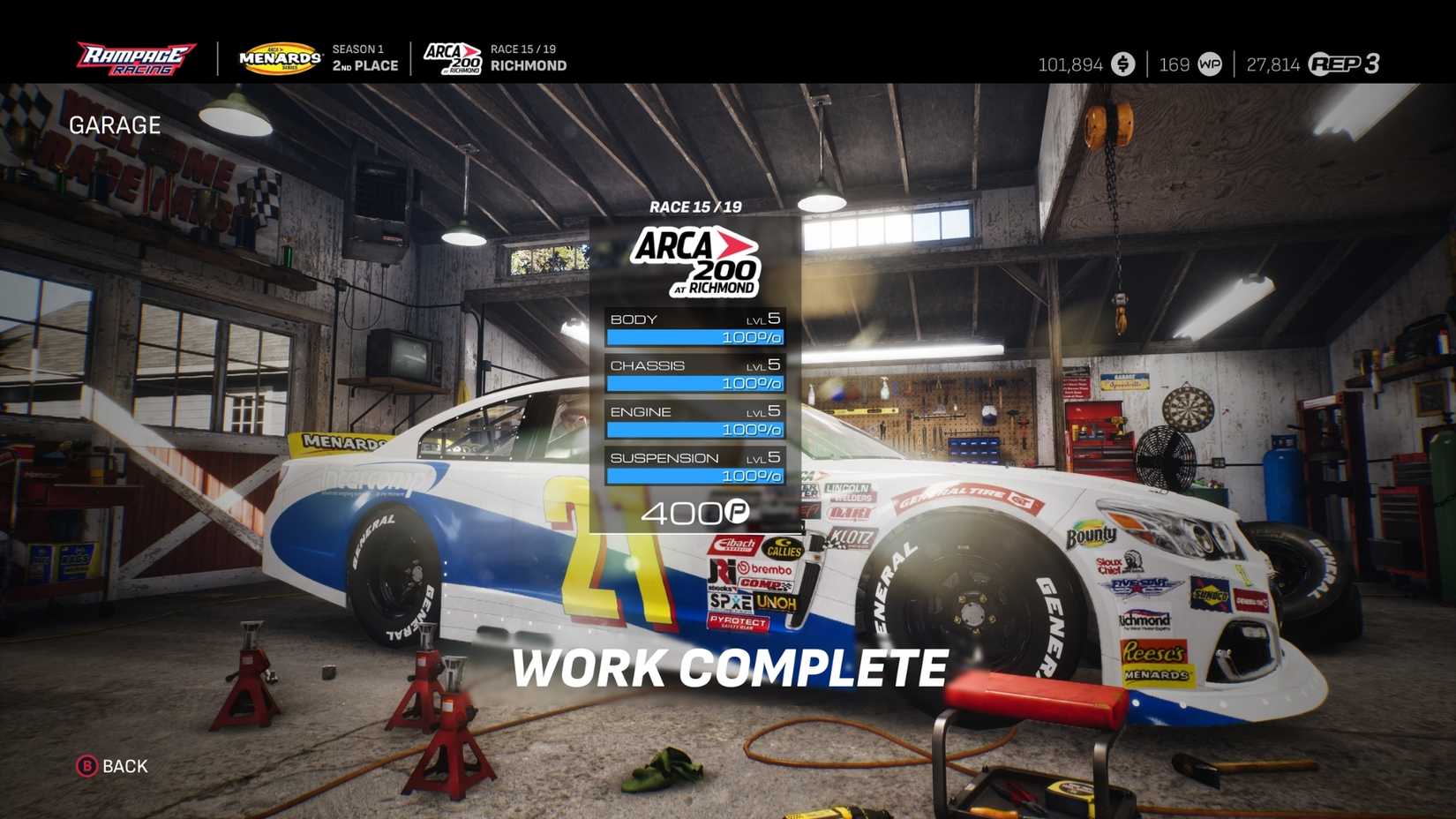 NASCAR 25 Career Mode