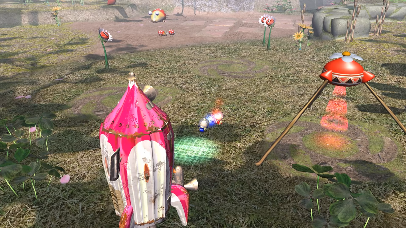 Landing in the Forest of Awakening in Pikmin 2