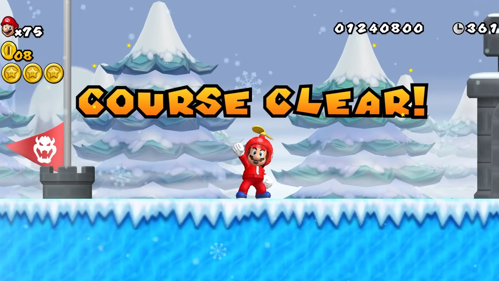 New Super Mario Bros. Wii course clear