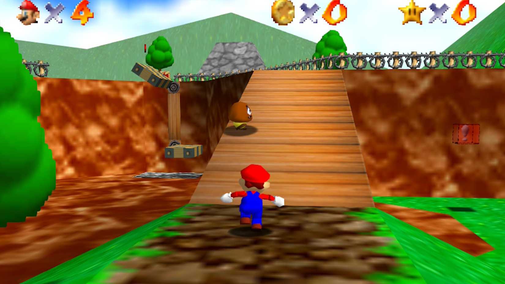 Super Mario 64 Mario in bob-omb battlefield