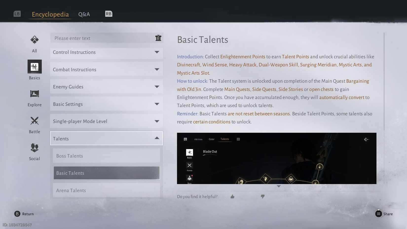 Where Winds Meet Talent Sheet