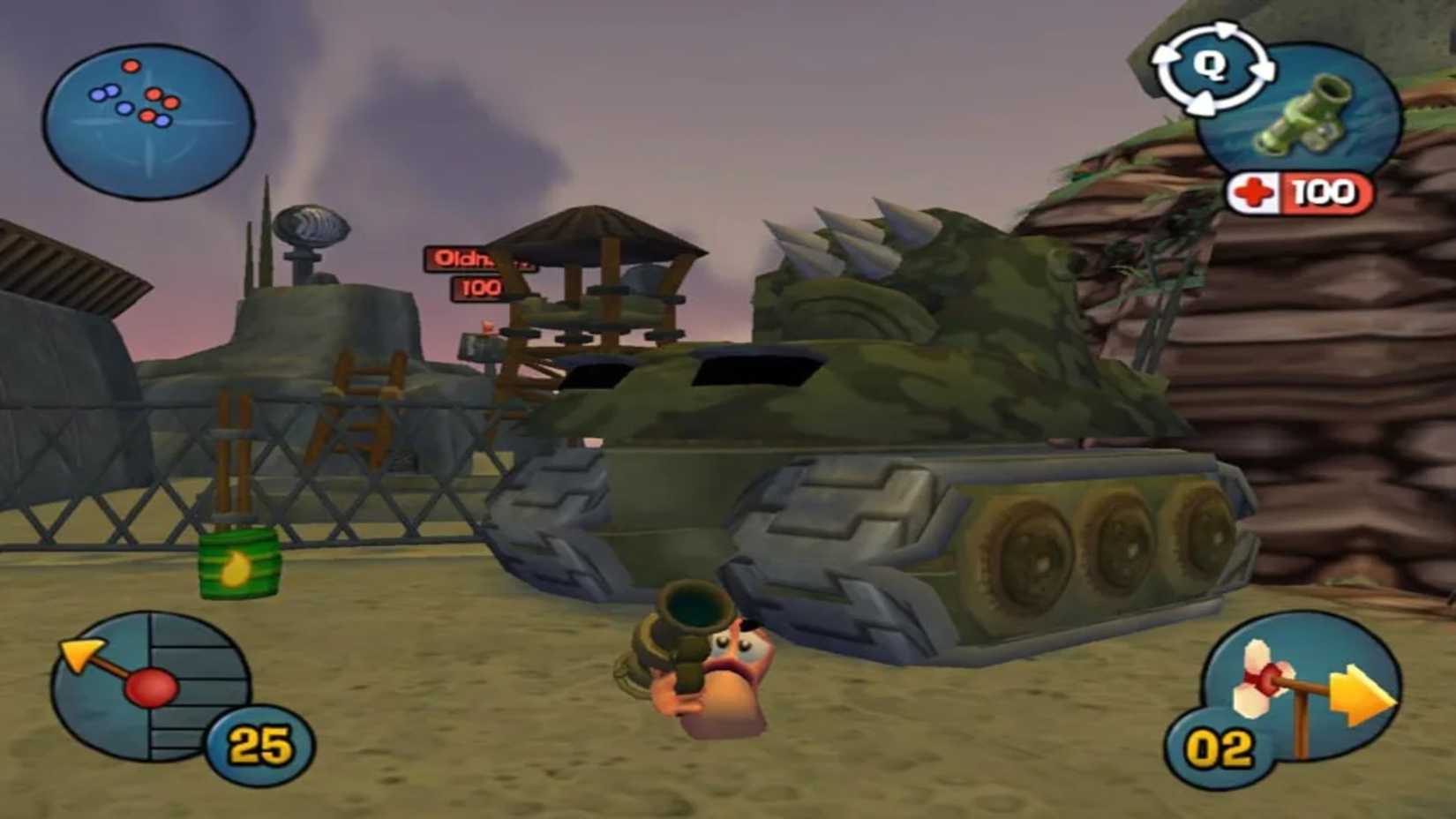 Worms 3D Worm Aiming Bazooka Into Camera (1)