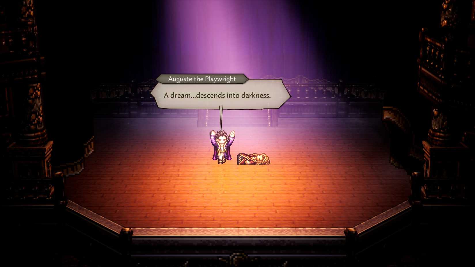 dramatic cutscene from octopath traveler 0