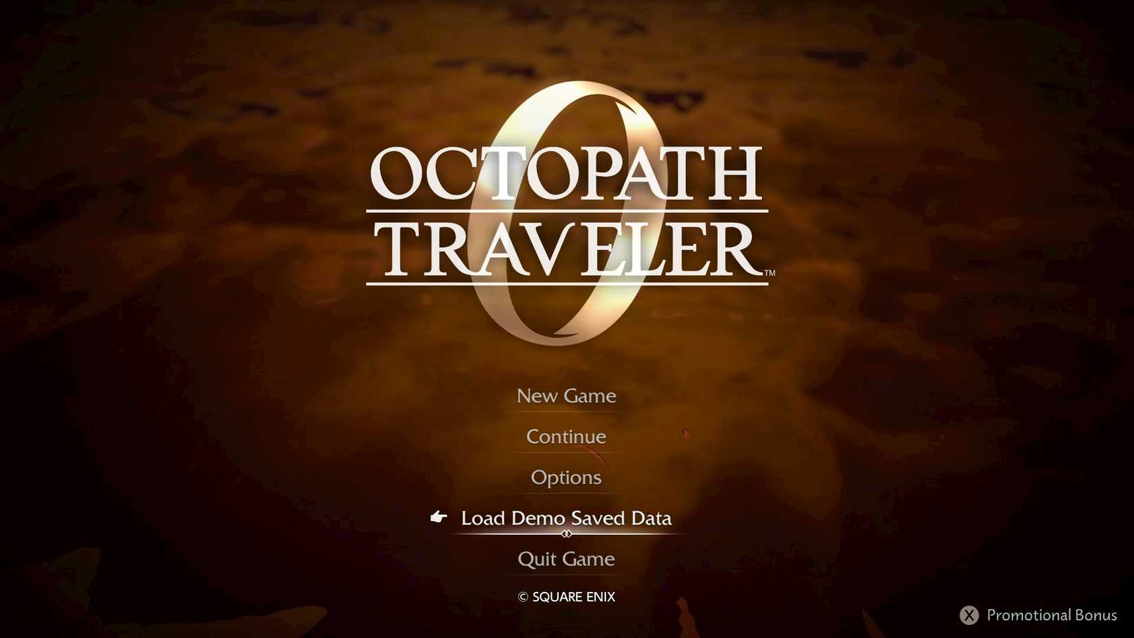 screen to load demo data