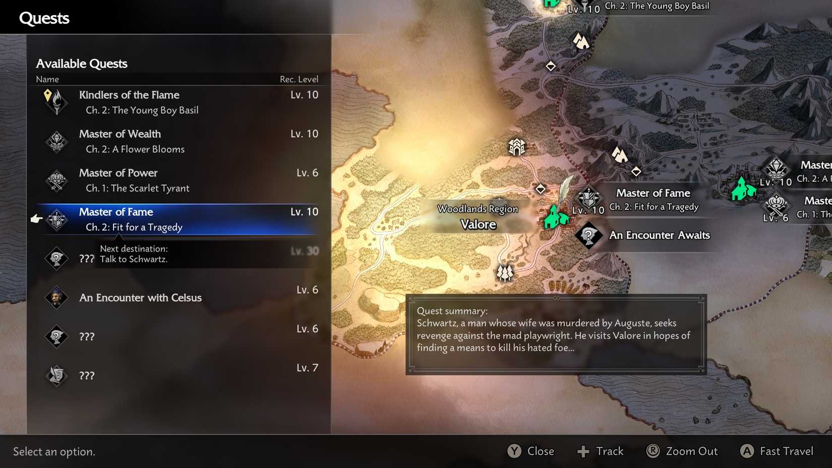 world map in octopath traveler 0