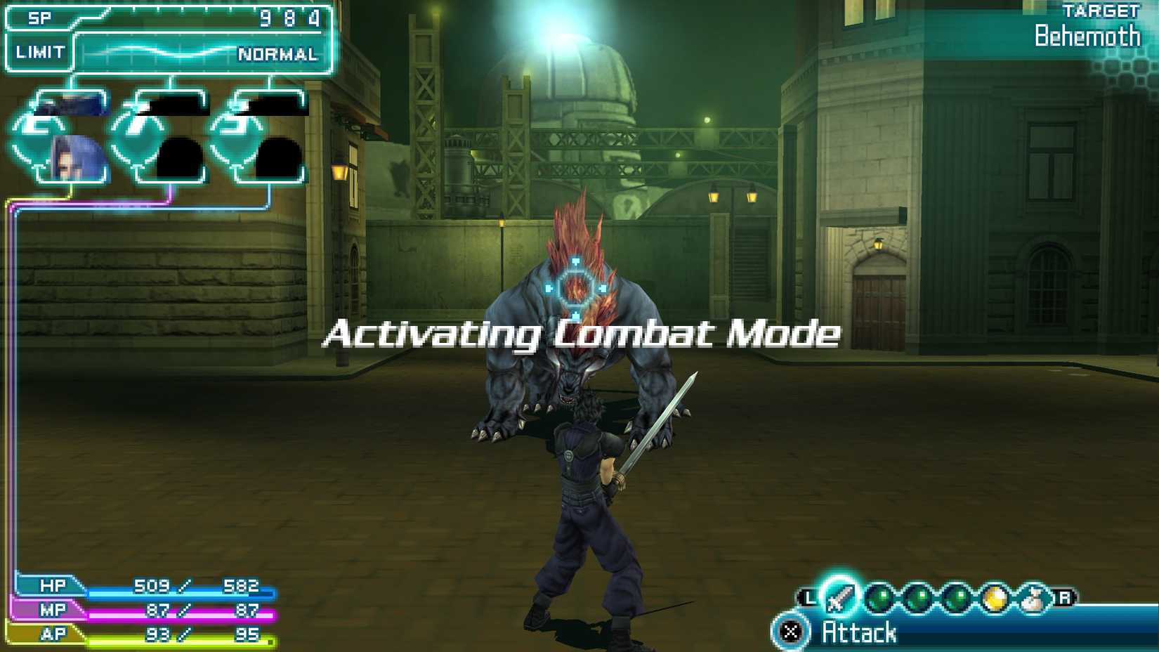 combat in crisis core