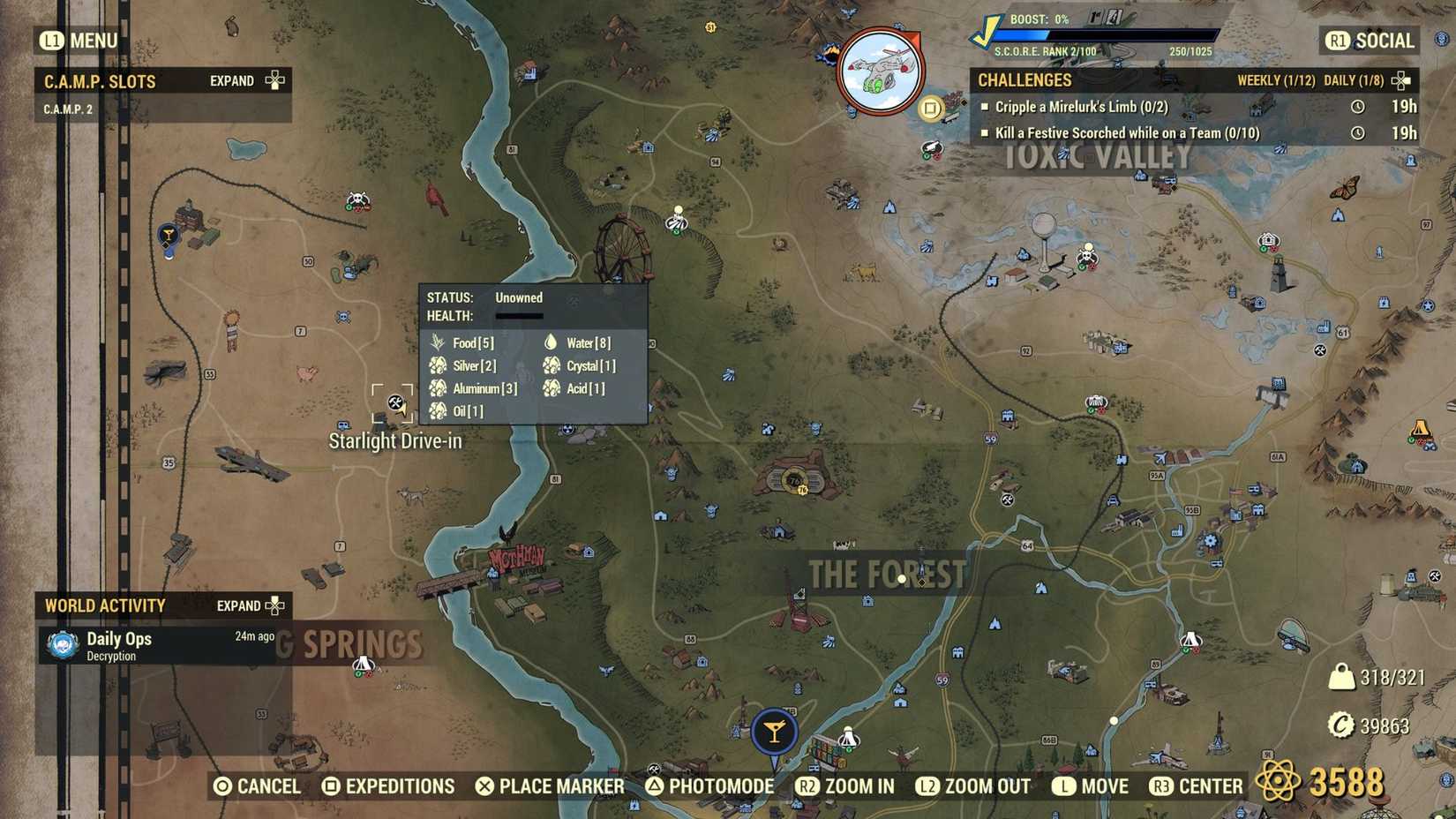 Fallout 76 Starlight Drive-in Location Map