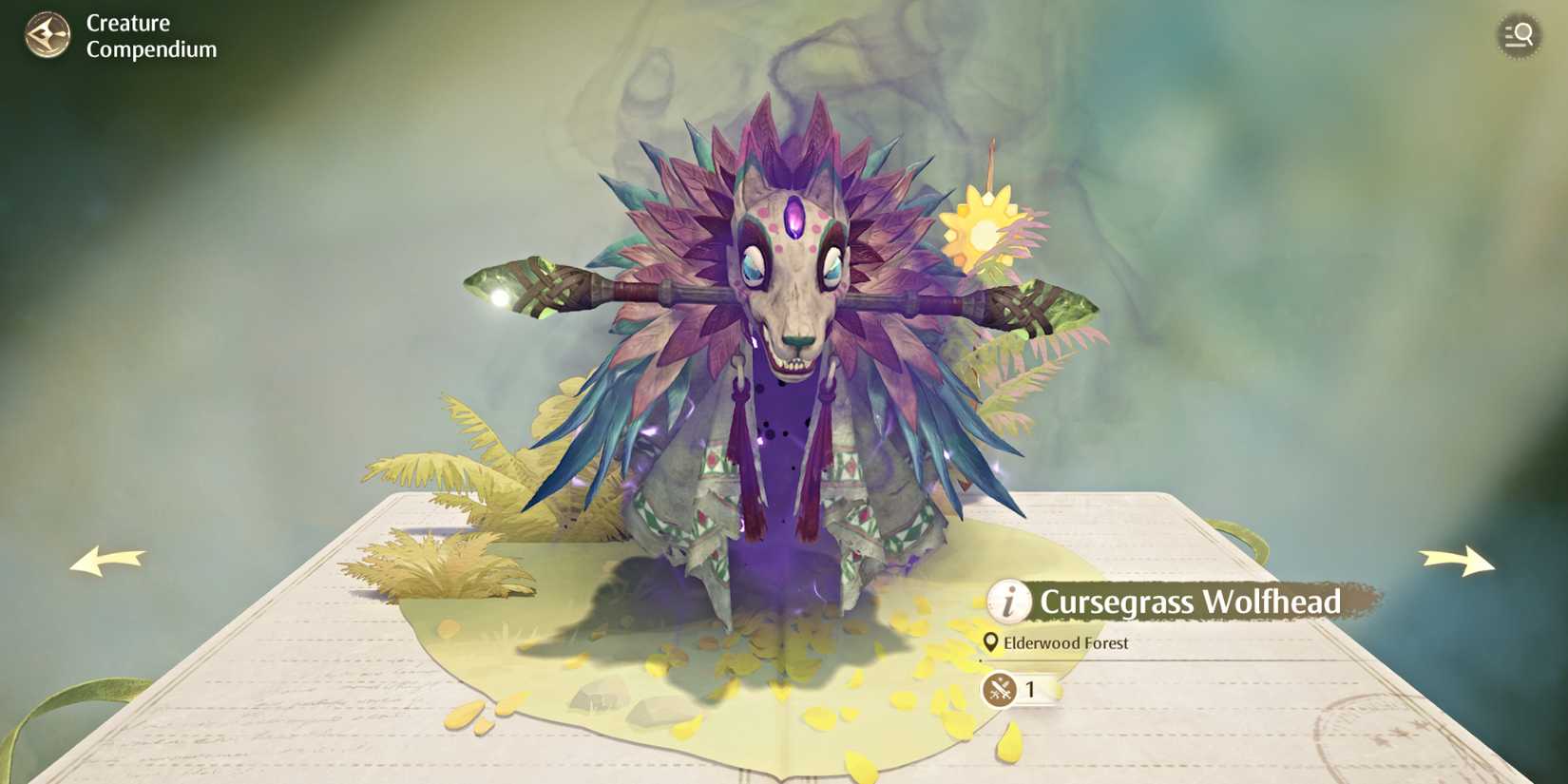 Infinity Nikki Curse Glass Wolfhead Compendium