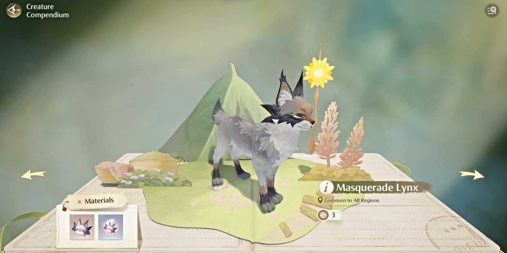 infinity-nikki-masquerade-lynx-compendium-entry