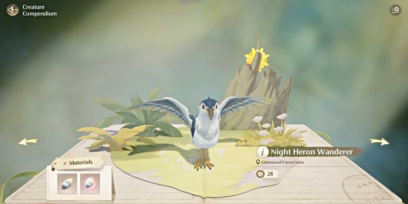 infinity-nikki-night-heron-wanderer-compendium-entry