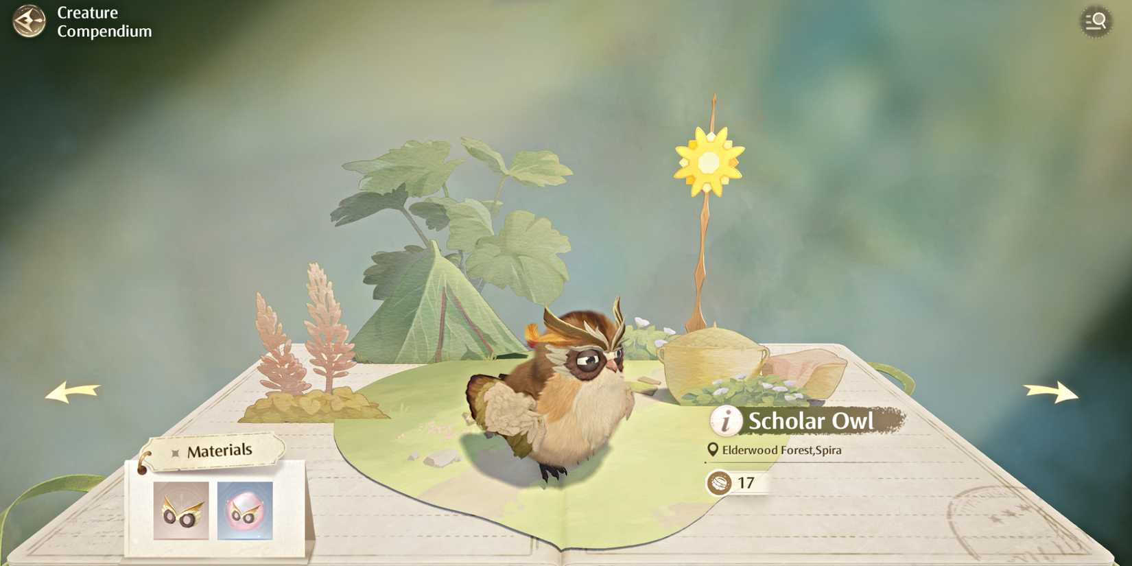 infinity-nikki-scholar-owl-compendium-entry