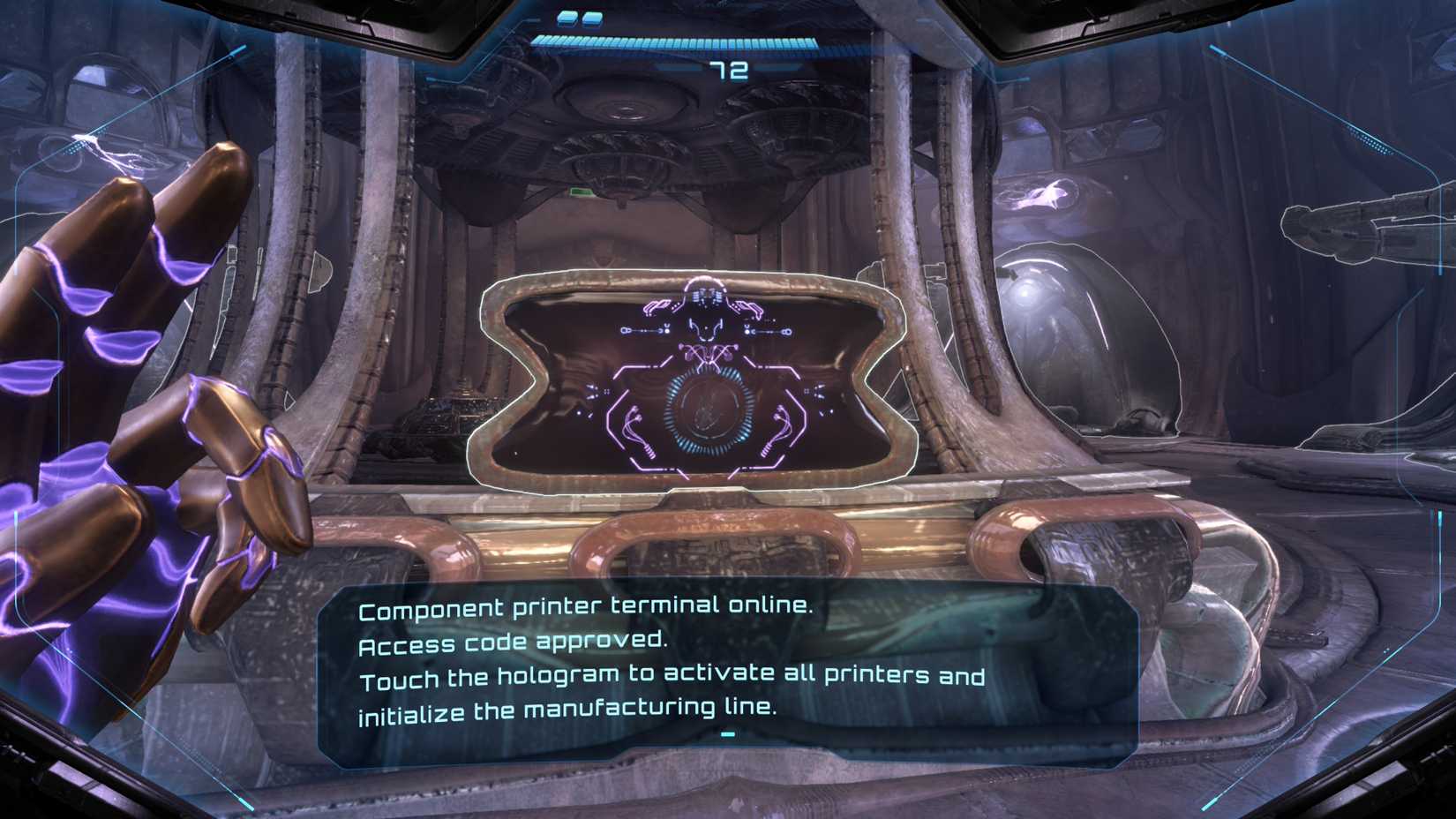 Metroid Prime 4 assembly line terminal