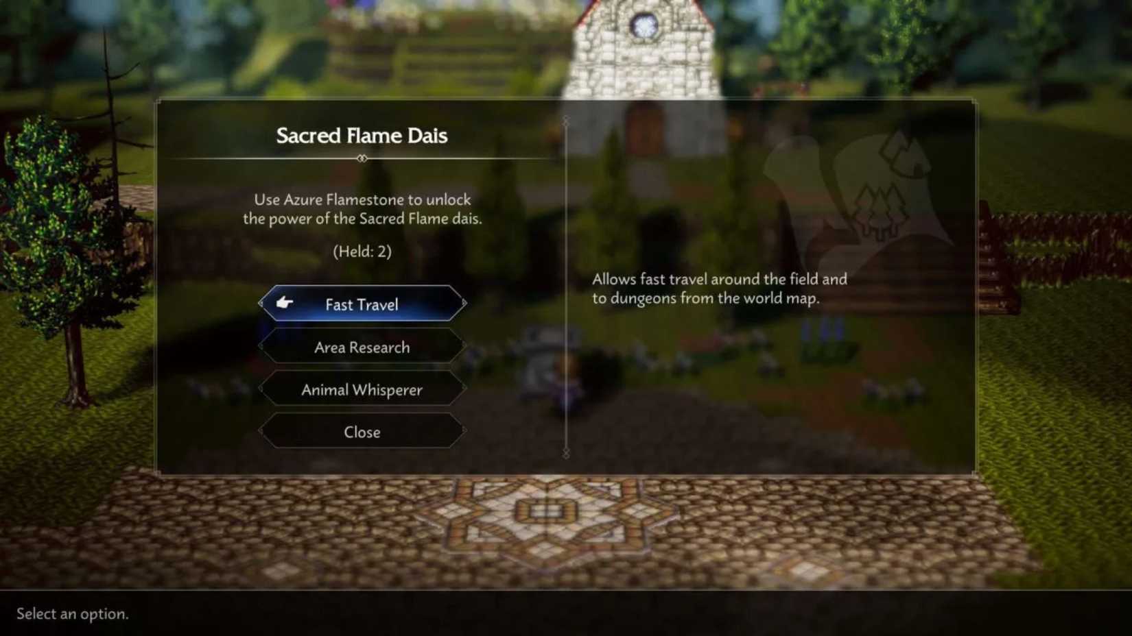 Octopath Traveler 0 Azure Flamestones Fast travel upgrade