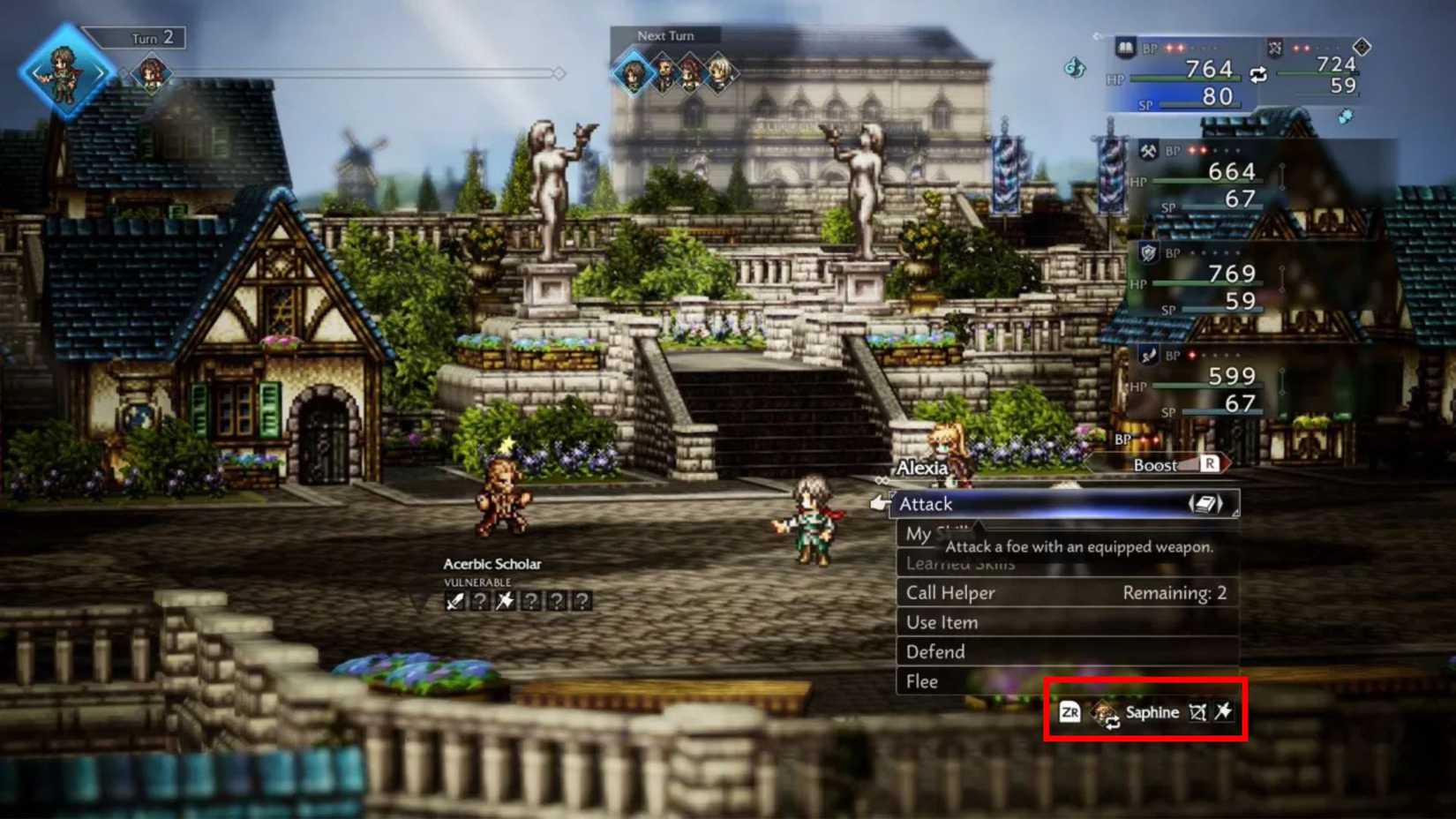 Octopath Traveler 0 Battle Switching Rows
