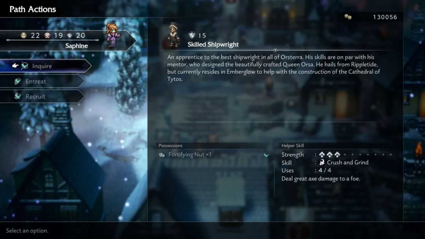 Octopath Traveler 0 Queen Orsa Skilled Shipwright