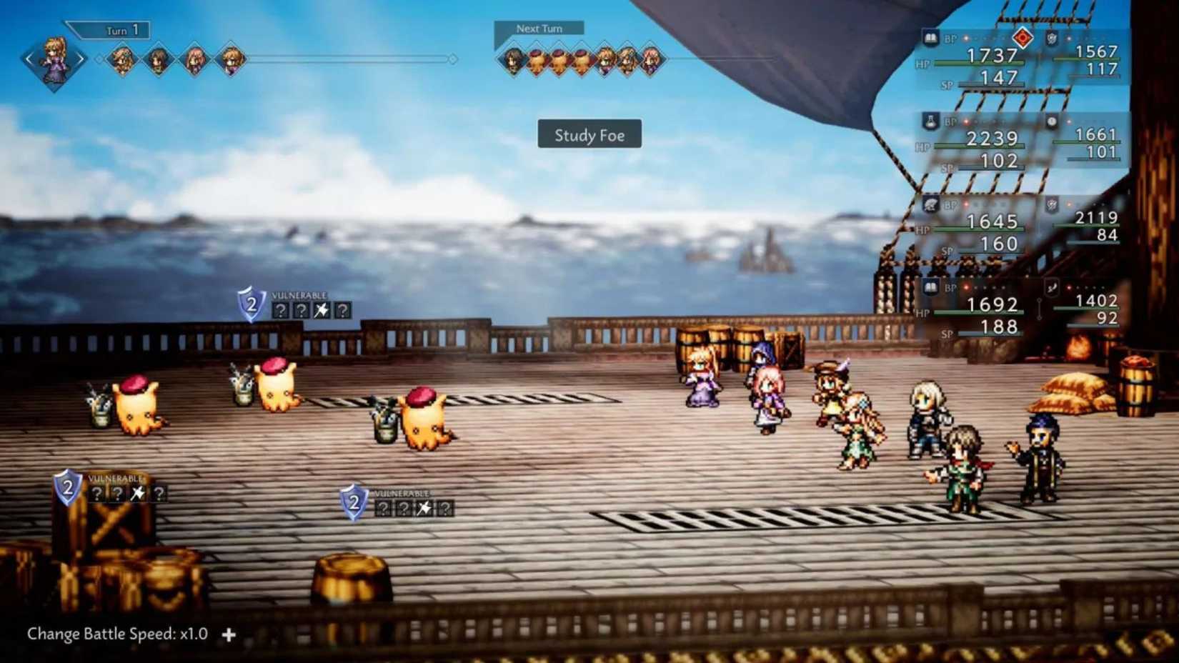 Octopath Traveler 0 XP Farm Octopuff Battle