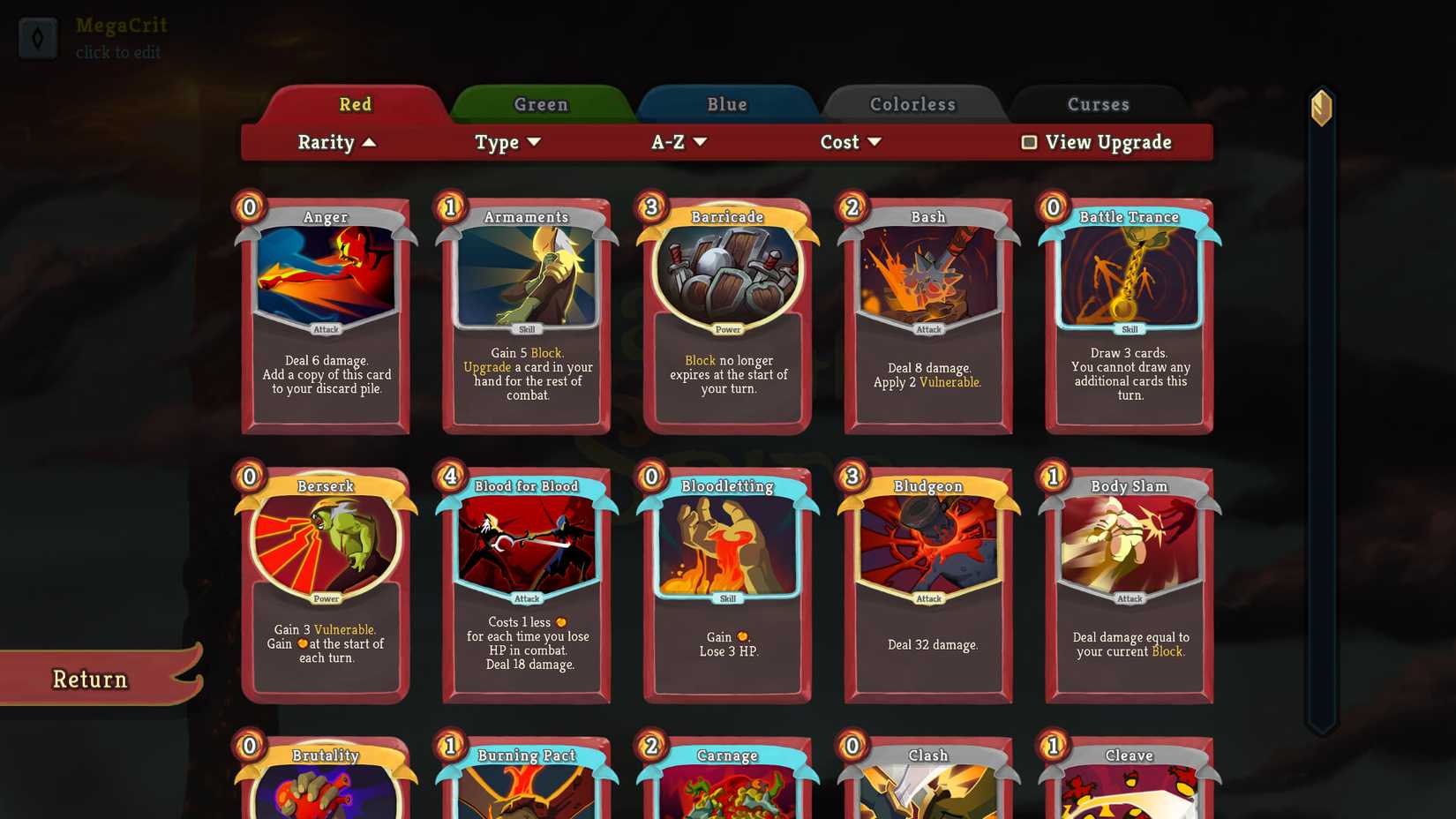 a stack of cards in slay the spire