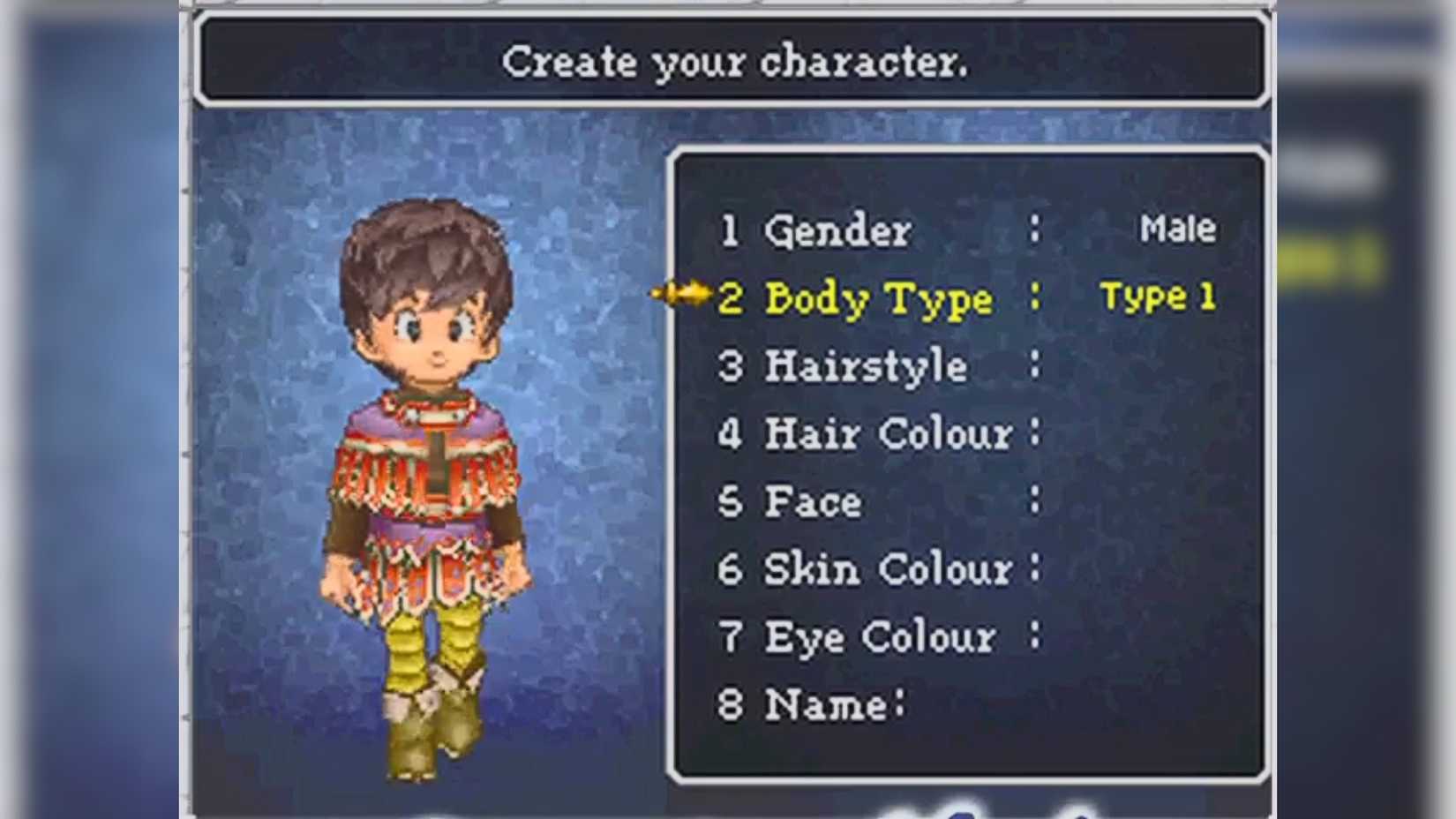 Dragon Quest IX Character Creation
