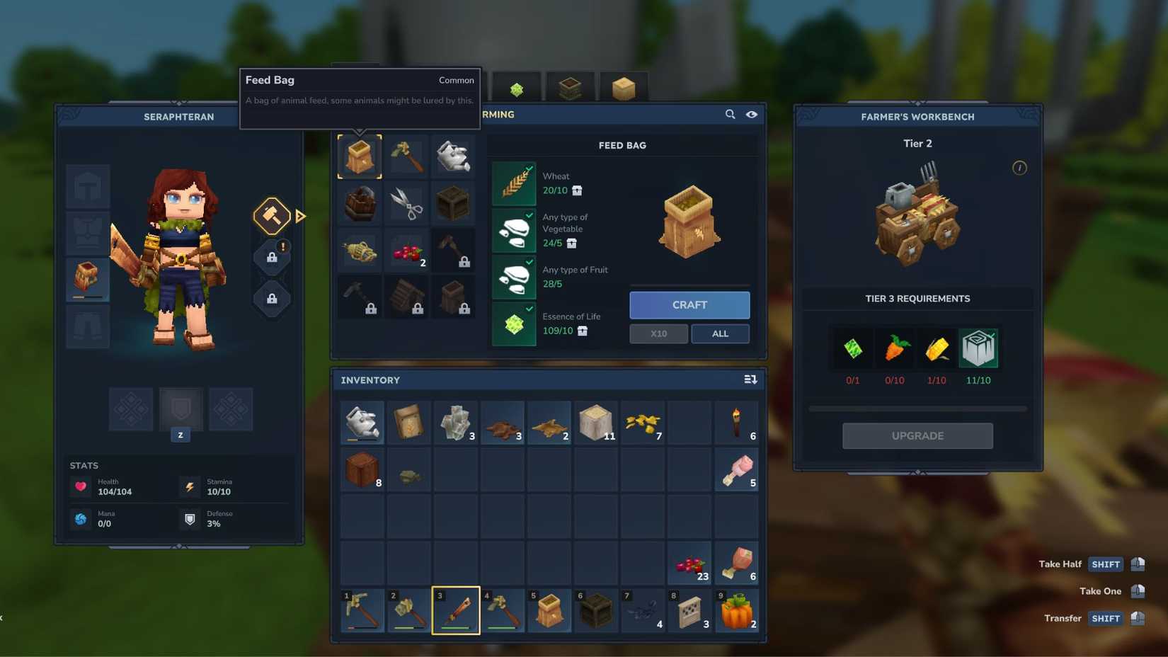 Hytale Crafting a Feed Bag