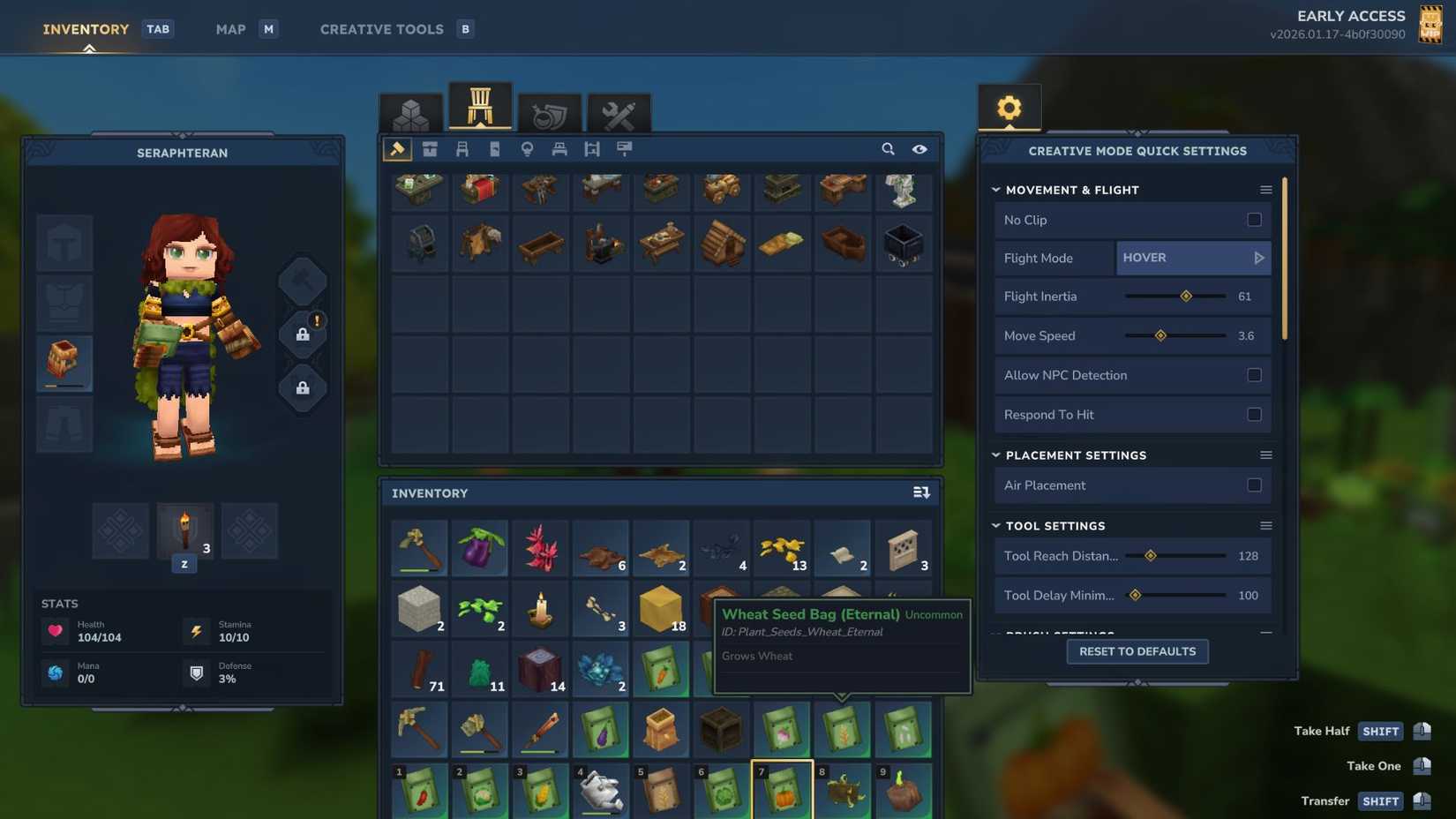 Hytale Eternal Seeds in Inventory Pumpkin