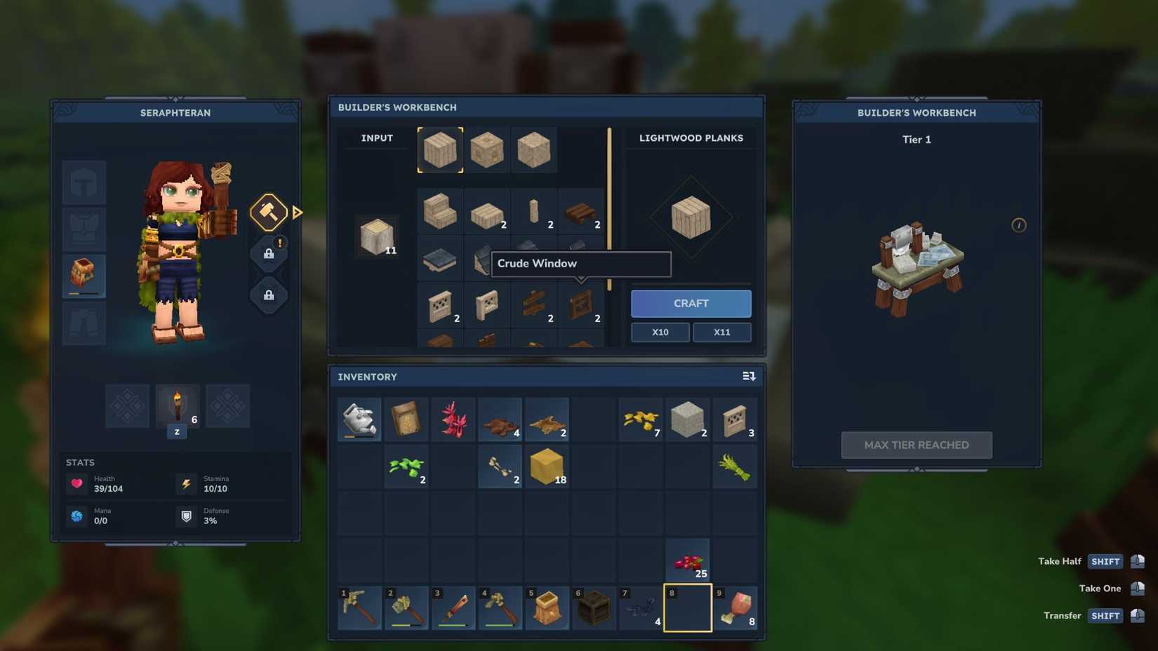 Hytale Making Windows at Workbench