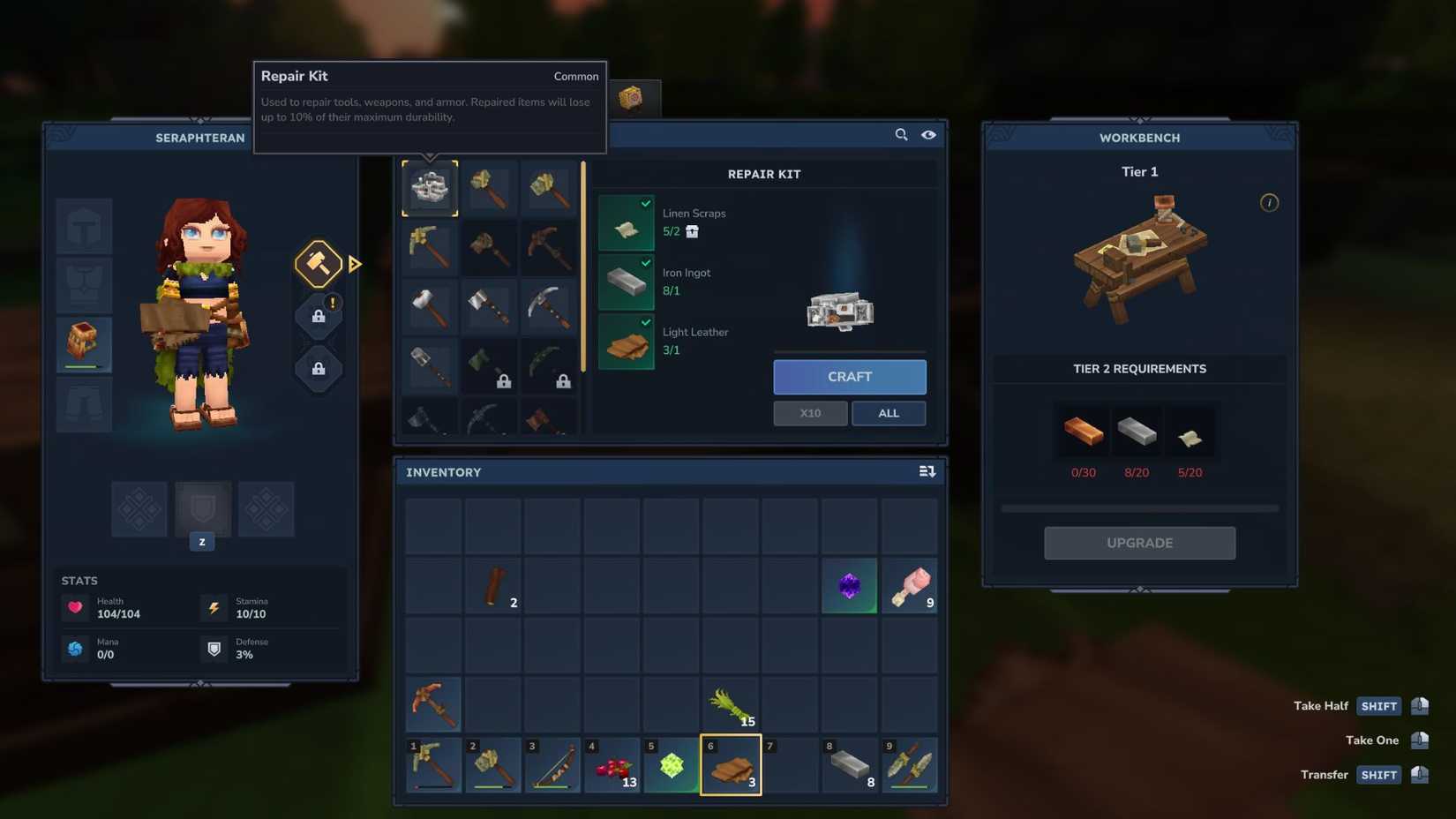 Hytale Repair Kit Crafting Menu