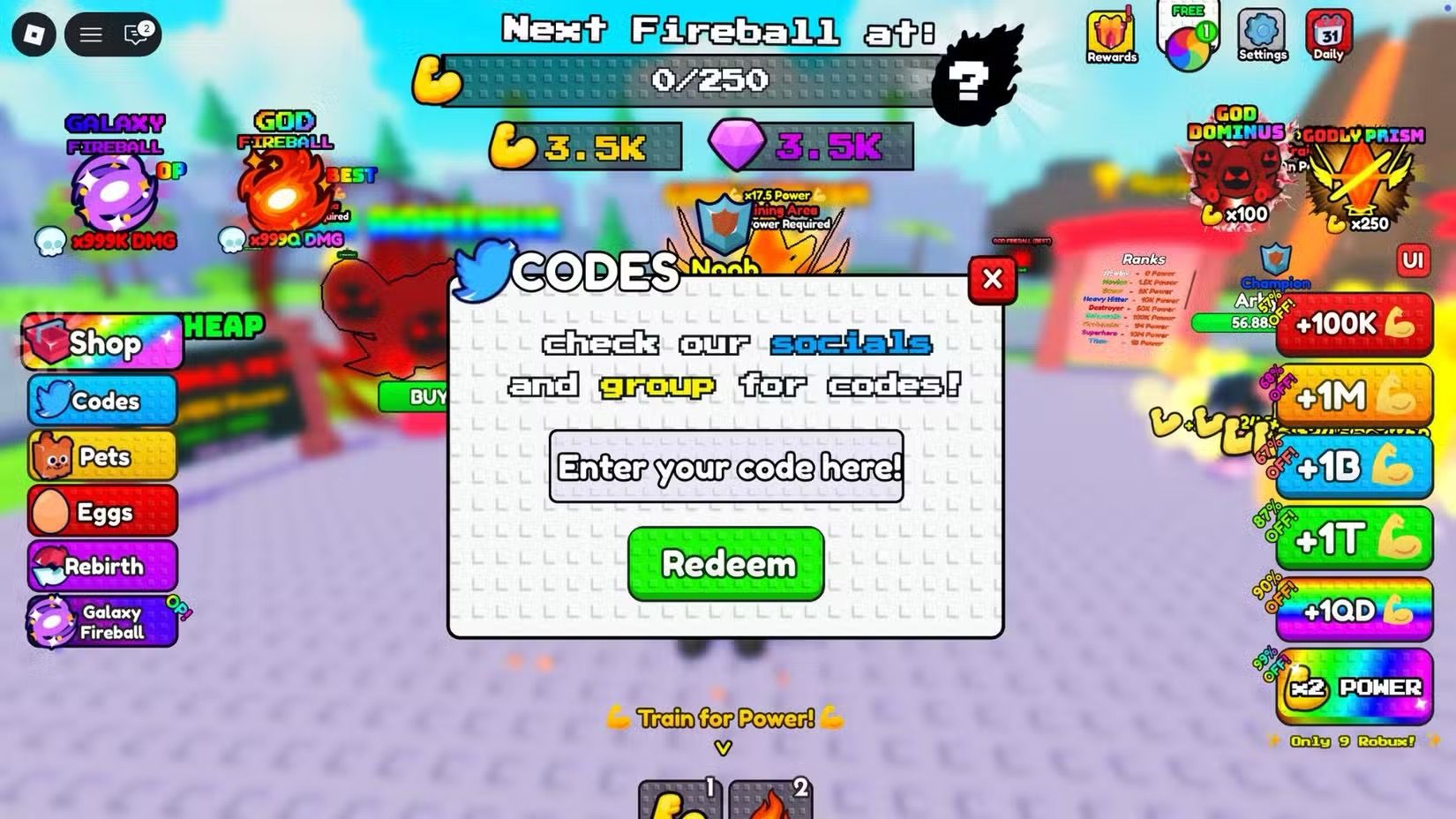 Roblox Fireball Training Codes January 2026 Image 120 