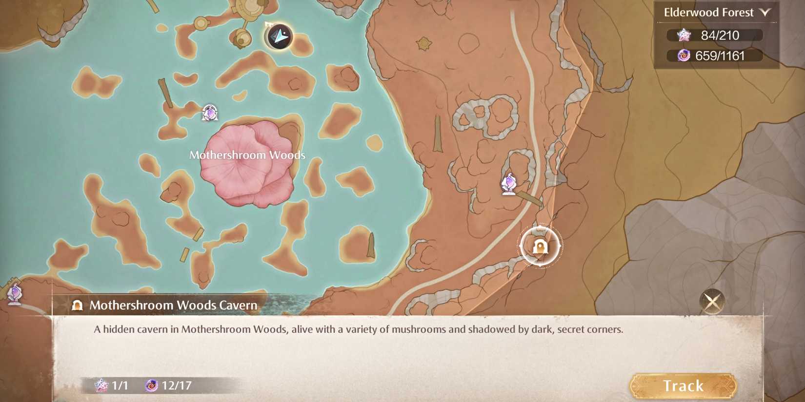 infinity-nikki-mothershroom-woods-cavern-map-location