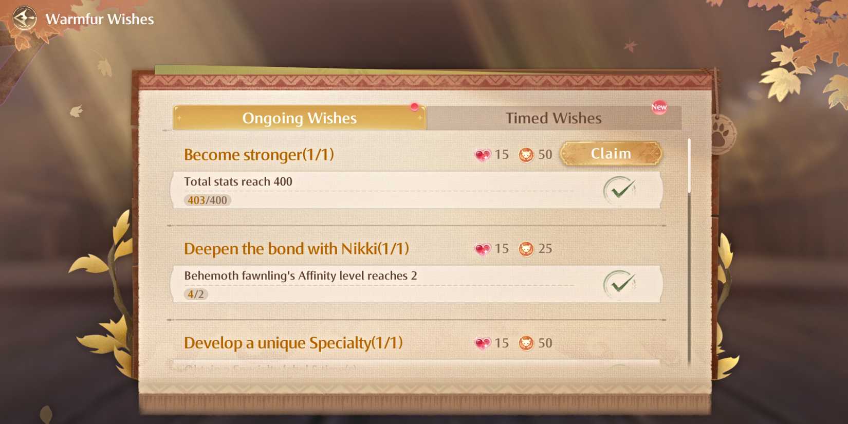 infinity-nikki-warmfur-wishes-menu