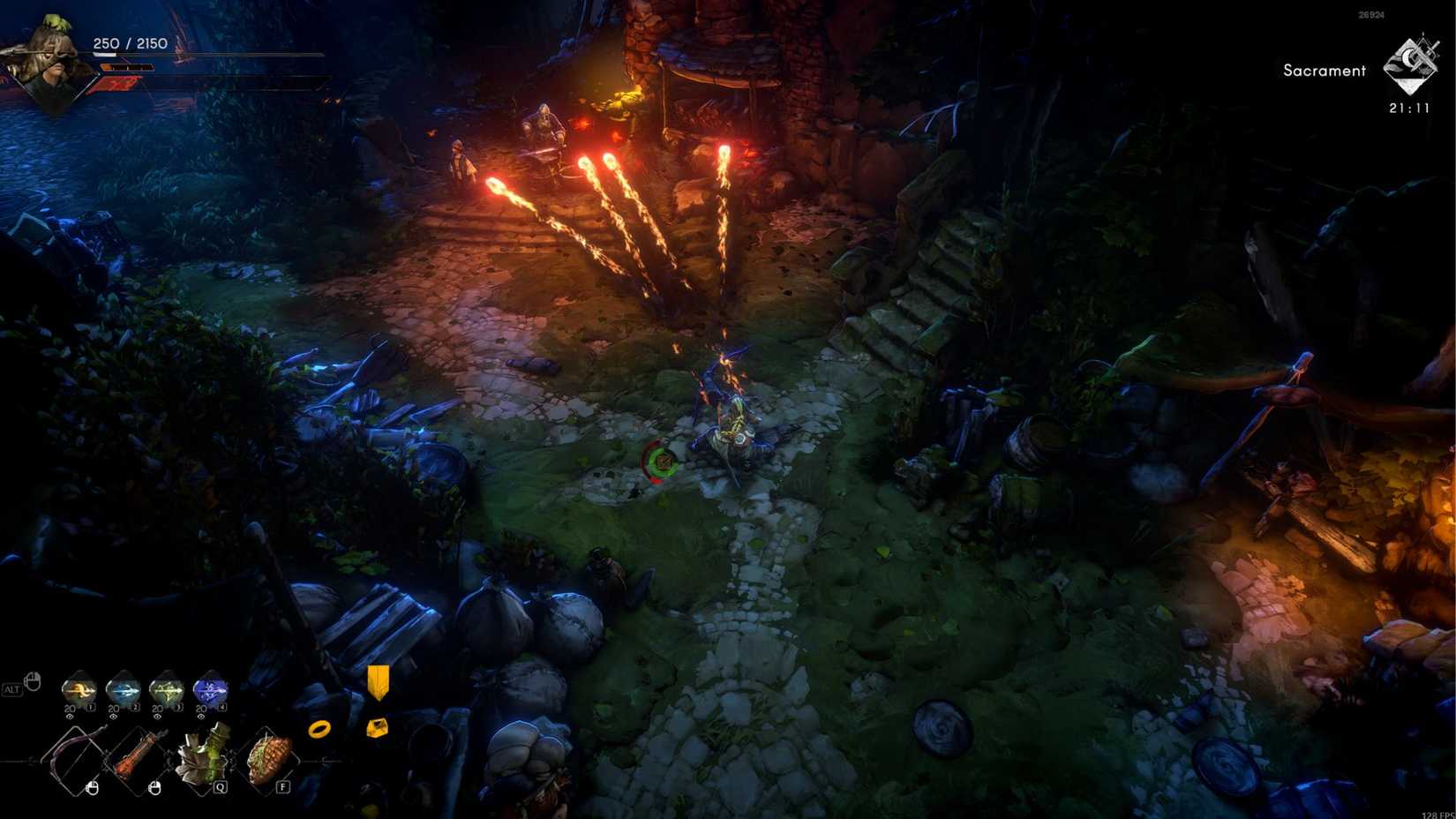 No Rest for the Wicked Player Shooting Fire Arrows