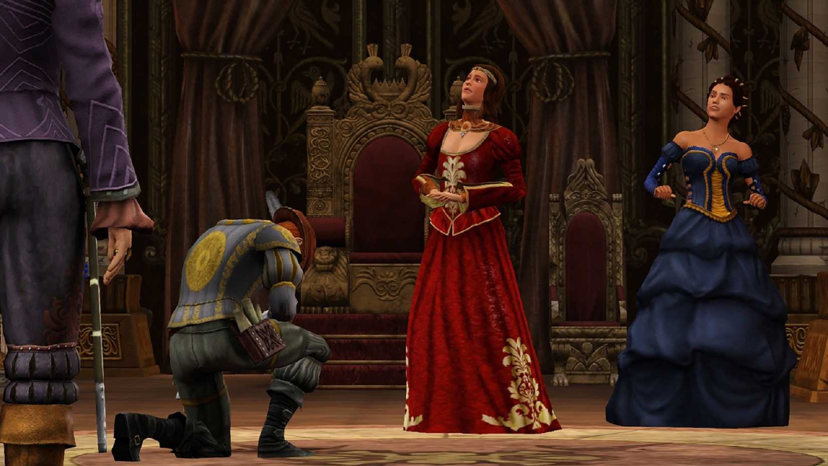 Sims Medieval Queen with Jester Bowing