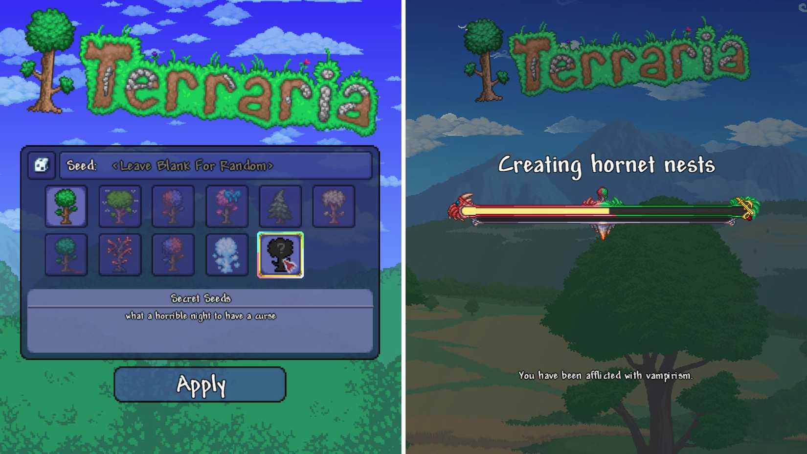 Terraria Seed Menu