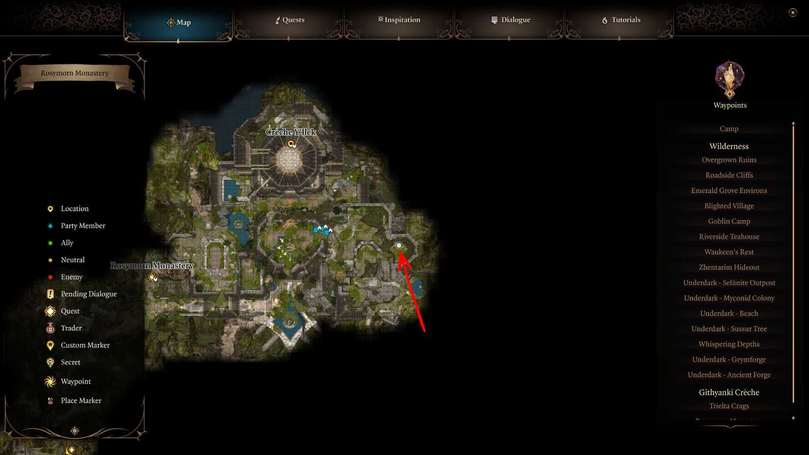 Baldur's Gate 3 Rosymorn Holy Lance Helm Map Location