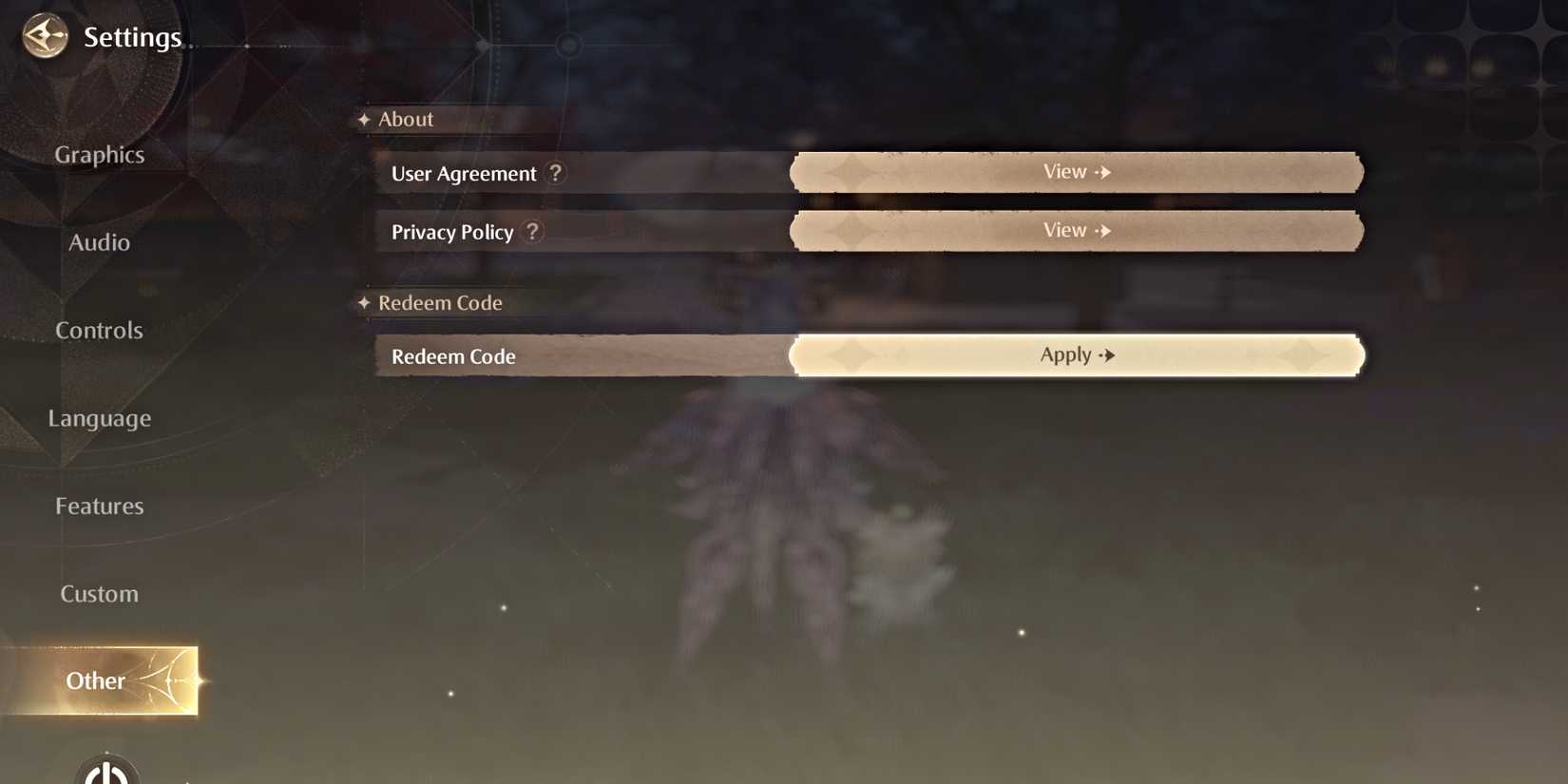 infinity-nikki-settings-menu-redeem-code