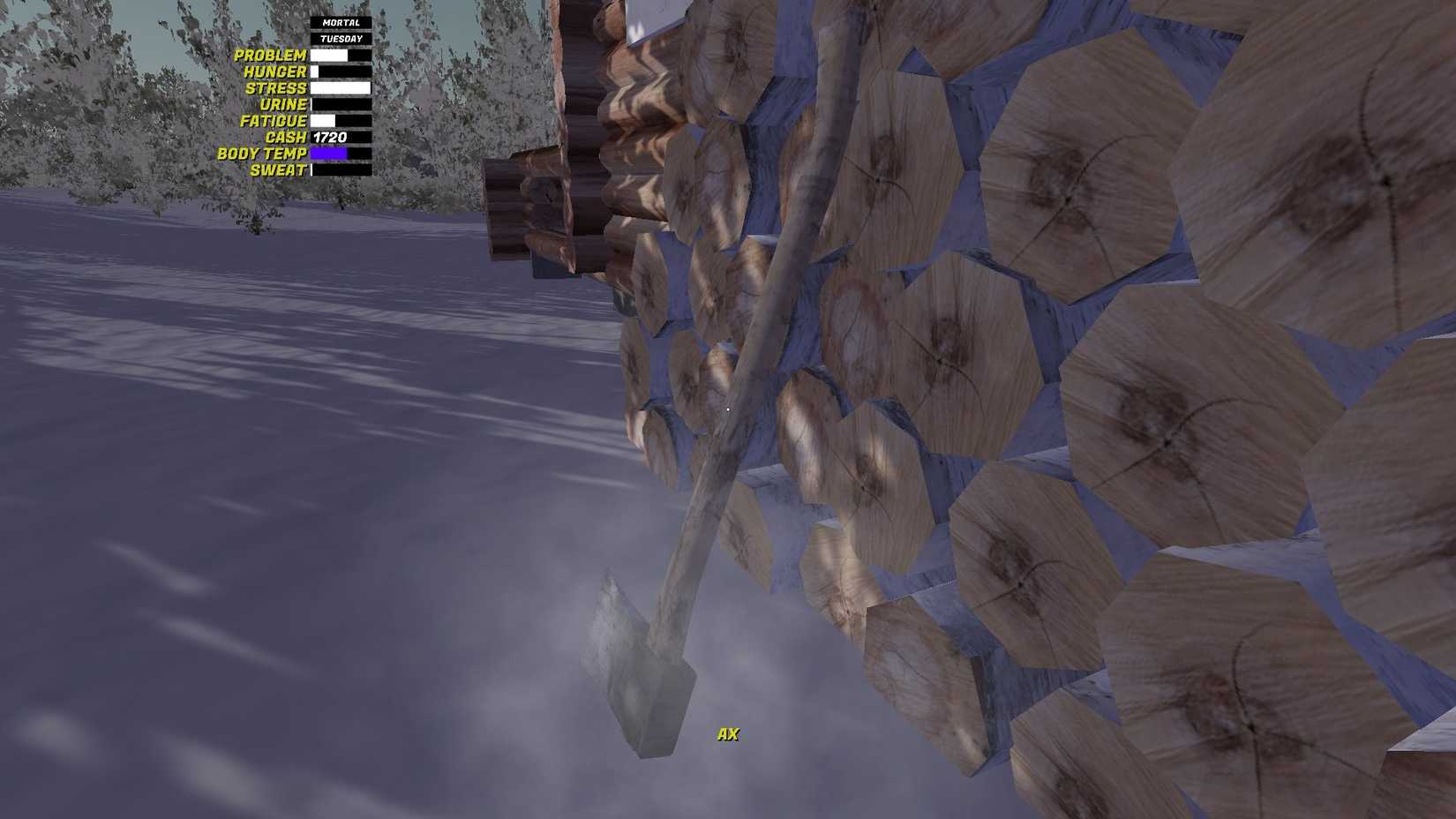 My Winter Car Ax and Firewood