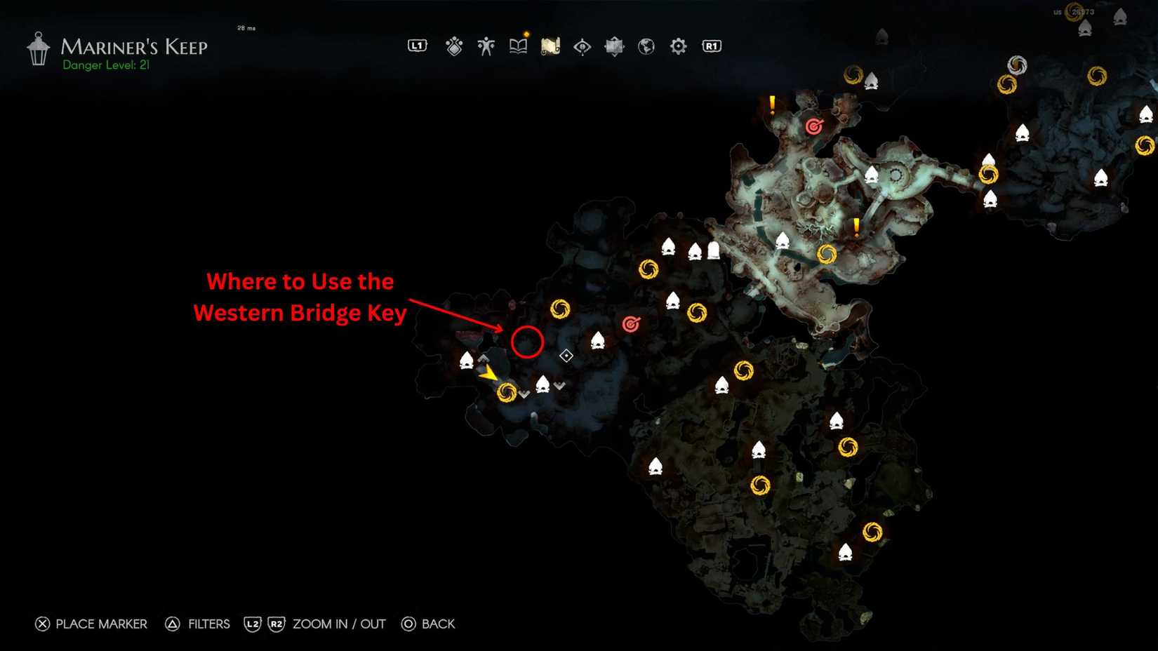No Rest for the Wicked WEstern Bridge Key Use Location