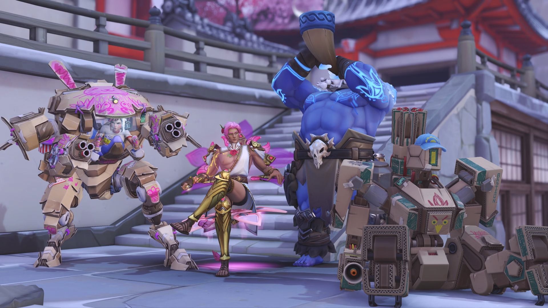 Overwatch 2 Season 14 characters pose together.