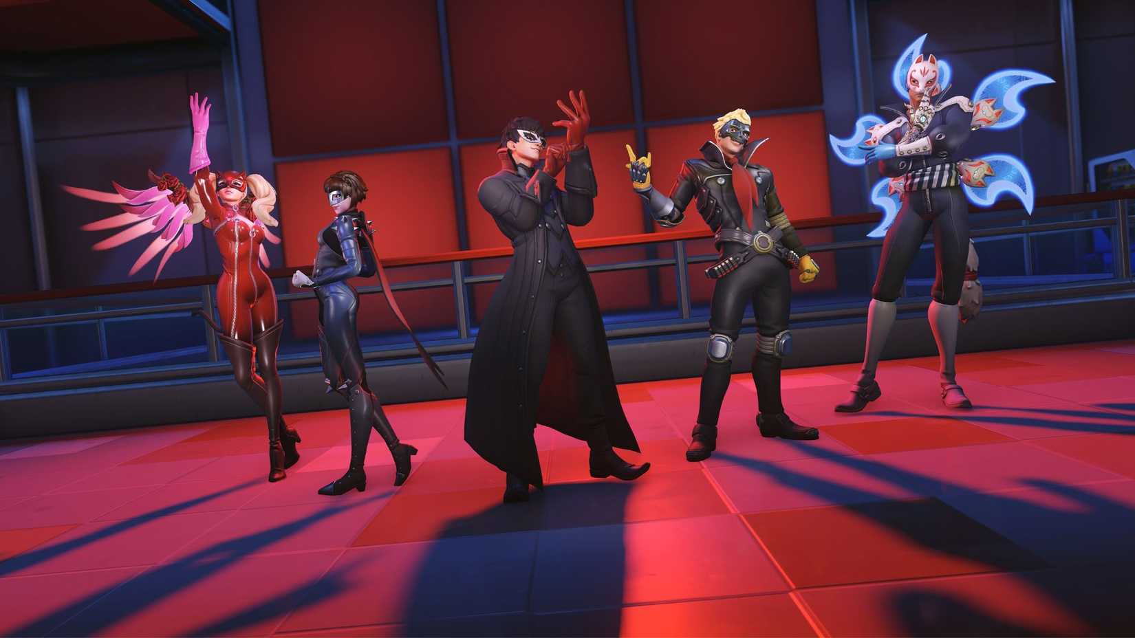 Persona 5 Overwatch 2 crossover event full lineup standing together.