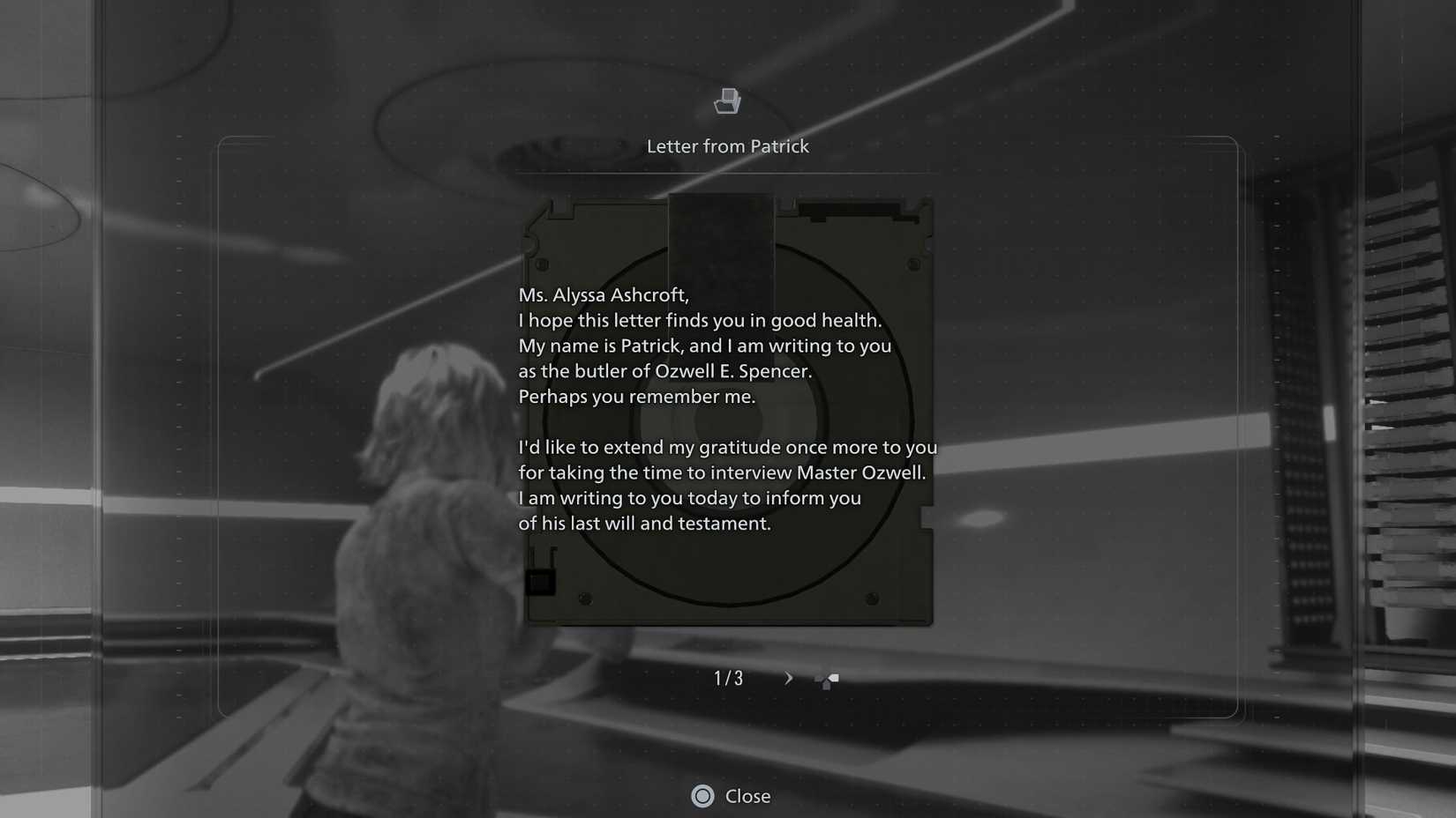 RE Requiem All Files Letter from Patrick