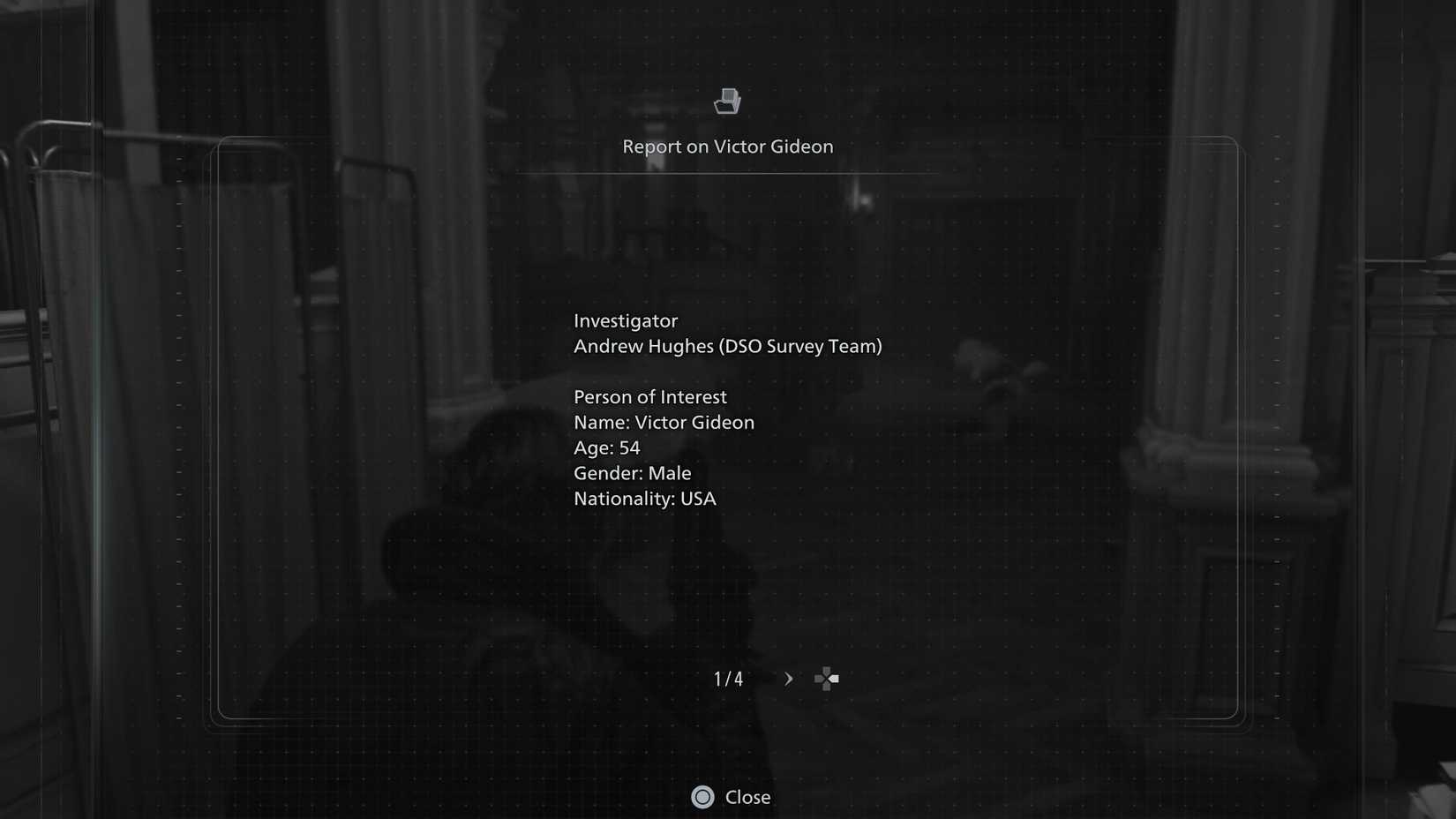 RE Requiem All Files Report on Victor Gideon